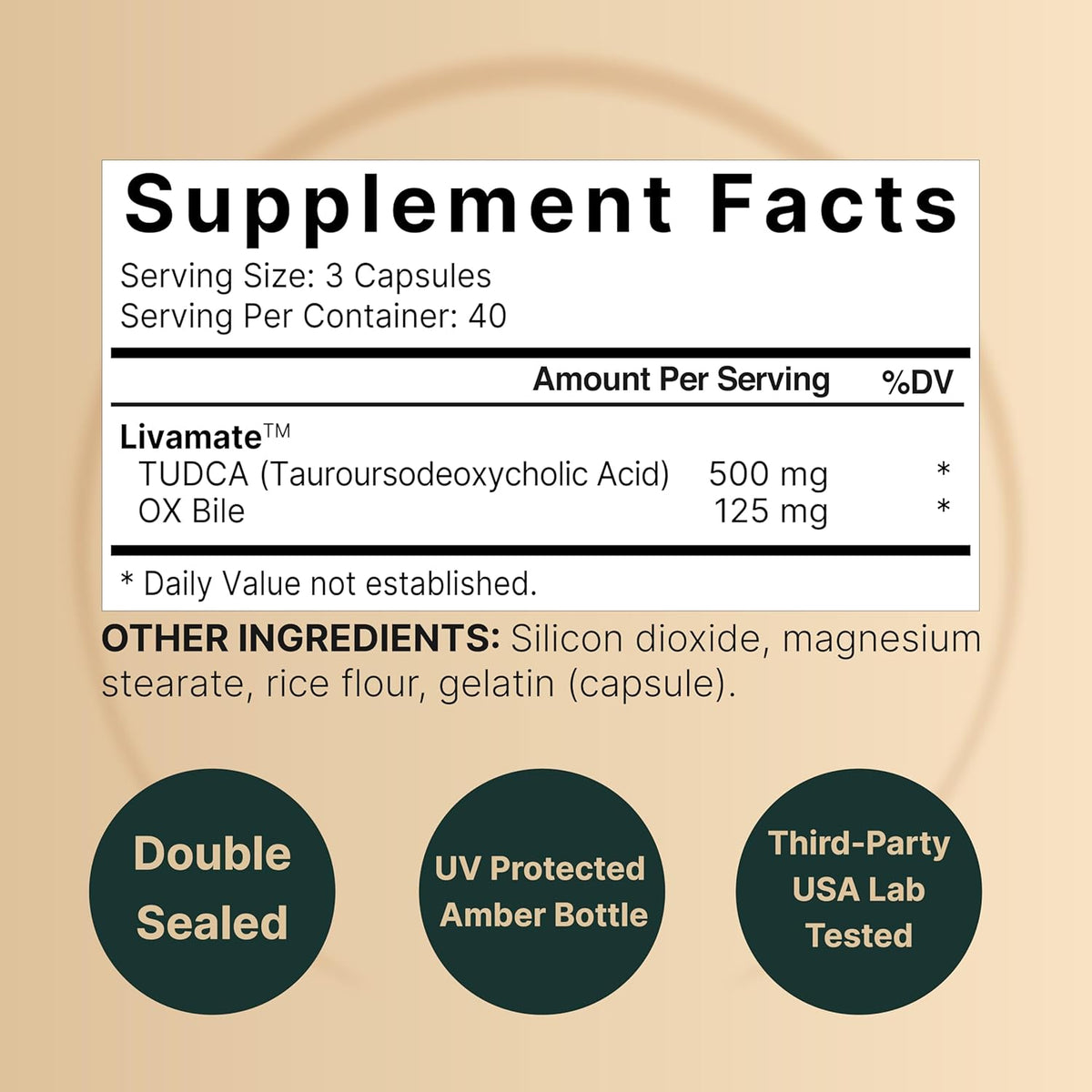 Naturebell Tudca 500mg & Ox bile 125mg 120 capsules