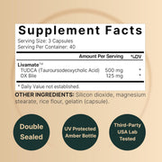 Naturebell Tudca 500mg & Ox bile 125mg 120 capsules