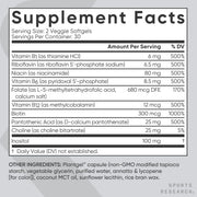 Sports Research sr vitamin B Complex Natural Energy Boost & Nervous System Support 60 Veg Caps