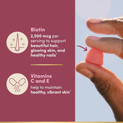 Nature's Bounty Hair, Skin & Nails – Collagen & 2500mcg Biotin – Strawberry Flavor – 200 Gummies