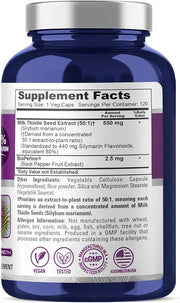 Nusapure Mega Strength Milk Thistle 550mg 120 Veg Caps
