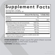 Sports Research sr Triple Strength Omega 3 Fish Oil – Heart, Brain & Immune Support for Men & Women – 1250 mg, 30 softgels