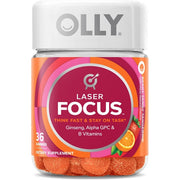 Olly Laser Focus, Ginseng, Alpha GPC, B Vitamins, Chewable Supplement to Optimize Your Thinking Power, 36 Gummies
