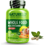NATURELO Whole Food Multivitamin for Teens, Support Clear Skin, Mental focus, Immune Health, 60 Vegetarian Capsules