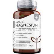 Nutravita Magnesium 1480mg, Magnesium Citrate Capsules, High Absorption, for Nervous System & Immune System, 180 Vegan Capsules