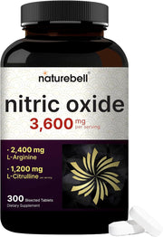 Naturebell Nitric Oxide Booster 3600 mg 2400 mg L Arginine 1200 L Citrulline 300 Tablets