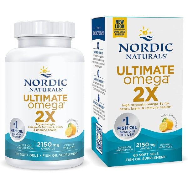 Nordic Naturals Ultimate Omega 2X, 2150 mg, Promotes Brain, Heart & Immune Health, Lemon Flavor, 60 Soft Gels