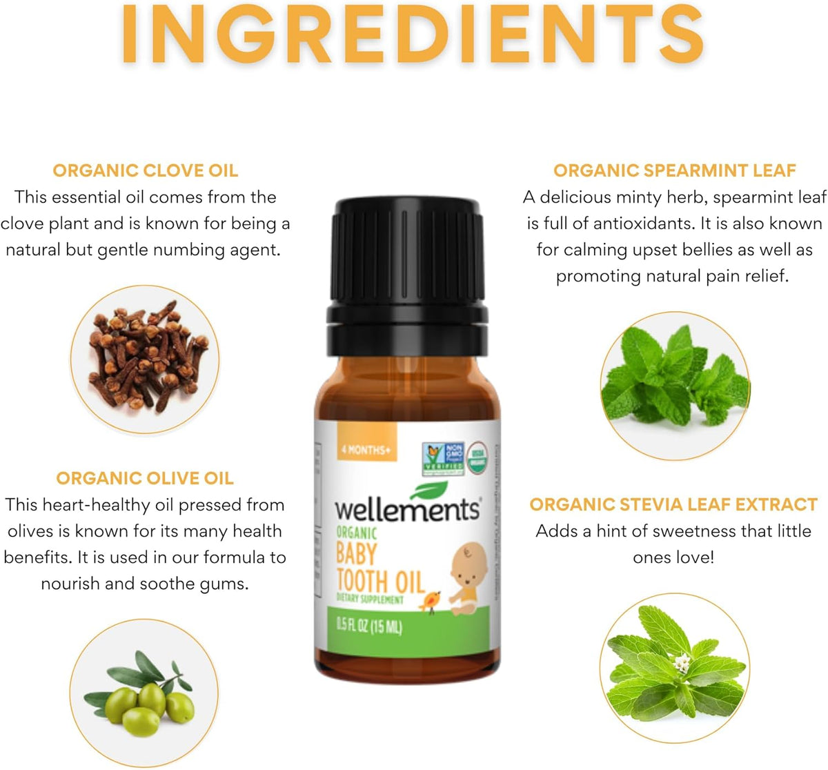 Wellements Organic Baby Tooth Oil 15ml