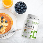 Deal Supplement Vitamin D3+K2 With Coconut Oil 10000 IU Vitamin D3 200mcg Vitamin K2 250 Softgels