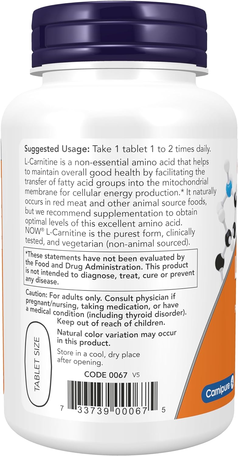 Now Foods L-Carnitine 1000 mg 50 tablets