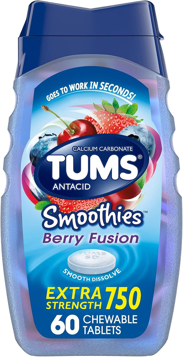 Tums Smoothies Berry Fusion 60 Chewable Tablets