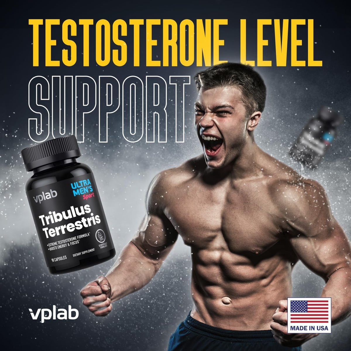 VPLab Ultra Men Sport Tribulus Terrestris 500mg & Zinc citrate 3.3mg Extreme Testosterone Formula 90 capsules