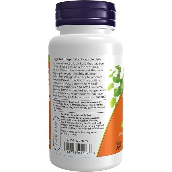 Nowfoods Gymnema Sylvestre 400 mg, Supports Glucose Metabolism, 90 Veg Capsules