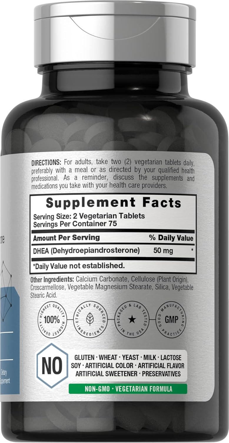 Horbaach DHEA 50mg Supports Hormonal Balance & Increases Energy 150 Vegetarian Tablet
