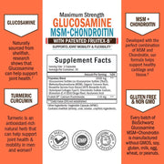 BioSchwartz Glucosamine with MSM & Chondroitin with Fruitex-B, Boswellia Extract and Curcumin Supports Cartilage health & Joint flexibility 90 capsules