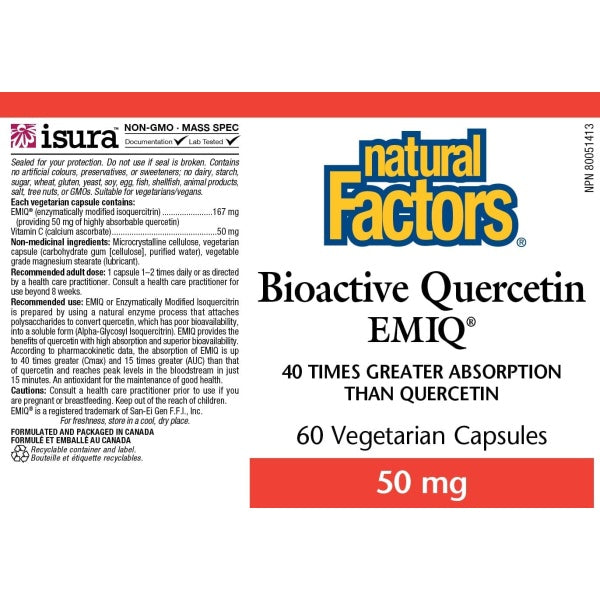 Natural Factors Bioactive Quercetin EMIQ 60 veg Capsule