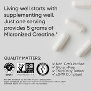 Sports Research Creatine Monohydrate 5g Per Serving 120 Veg Caps