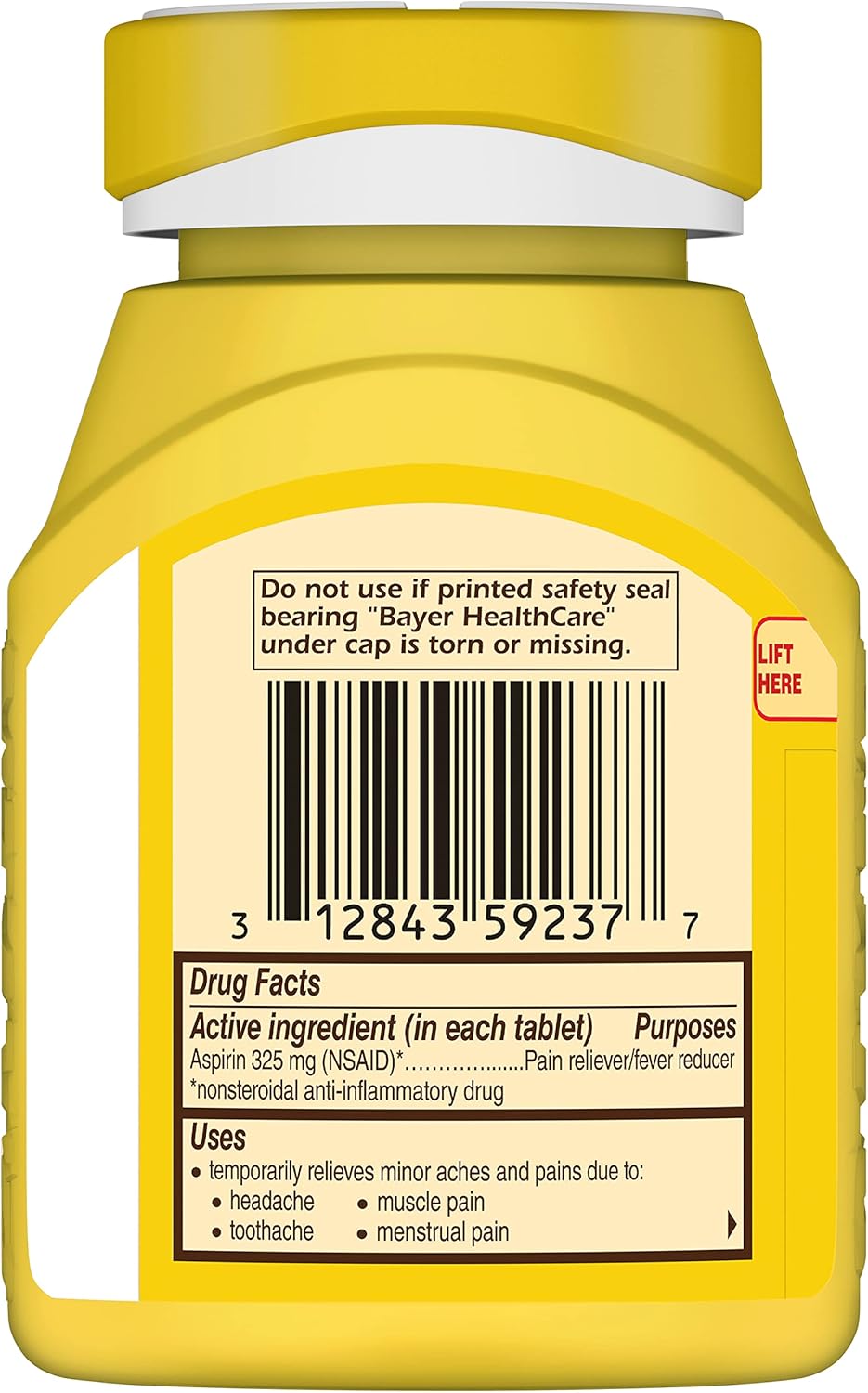 Bayer Genuine Aspirin 325mg 300 tablets