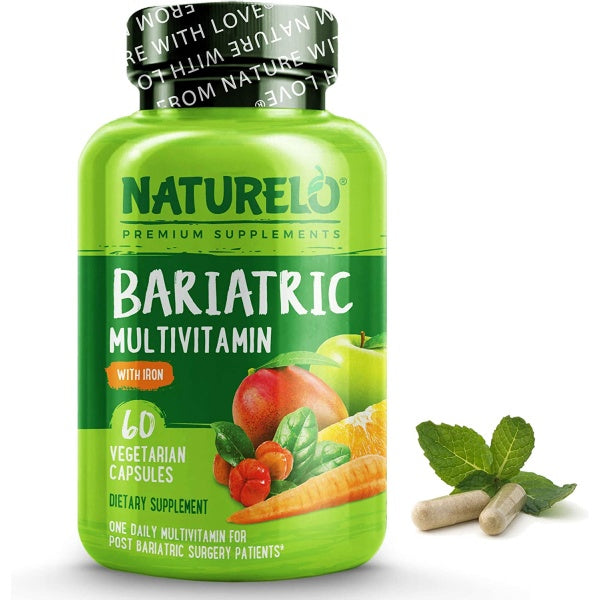 NATURELO Bariatric Multivitamin, One Daily with Iron, Supplement for Post Gastric Bypass Surgery Patients, 60 Veggie Capsules Default Size