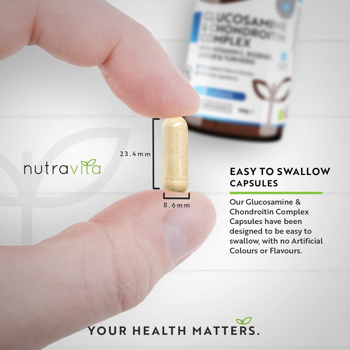 Nutravita Glucosamine and Chondroitin Complex, Contributes to The Maintenance of Normal Immune System, with Vitamin C, Turmeric, Ginger & Rosehip, 180 Capsules