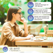 Dr Emil Nutrition Lions Mane, Organic Mushroom, 2100mg, Supplement for Mental Clarity, Focus & Cognitive Support, Brain Boosting 90 Vegetable Capsules