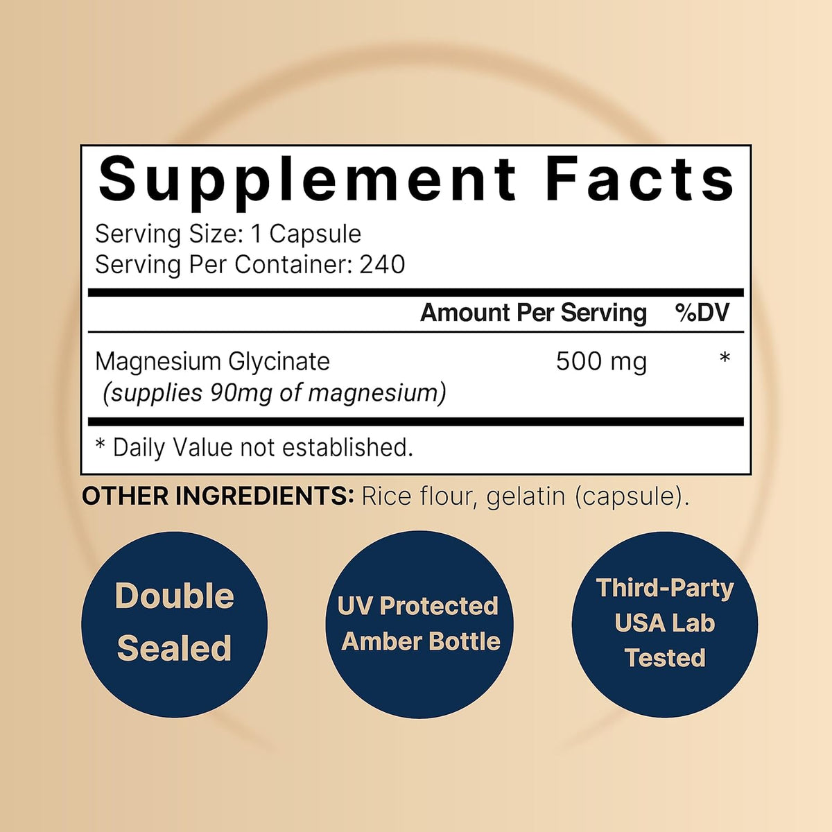 NatureBell Magnesium Glycinate 500 mg 240 capsules