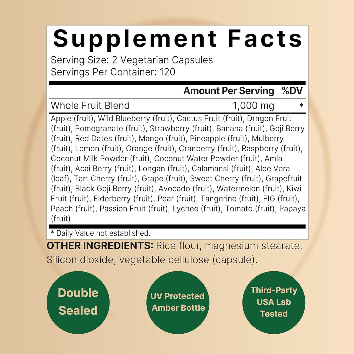 Naturebell everyday veggies 40 Whole Food Vegetables 240 Capsules