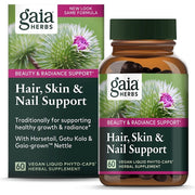 Gaia Herbs Hair, Skin & Nail Support, Helps Promote Healthy Skin, Hair Growth & Nail Growth 60 Vegan Liquid Phyto-Capsules