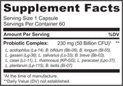 NATURELO, Probiotic, 50 Billion CFU Digestive Health & Balanced Microbiome 60 Delayed Release Capsules