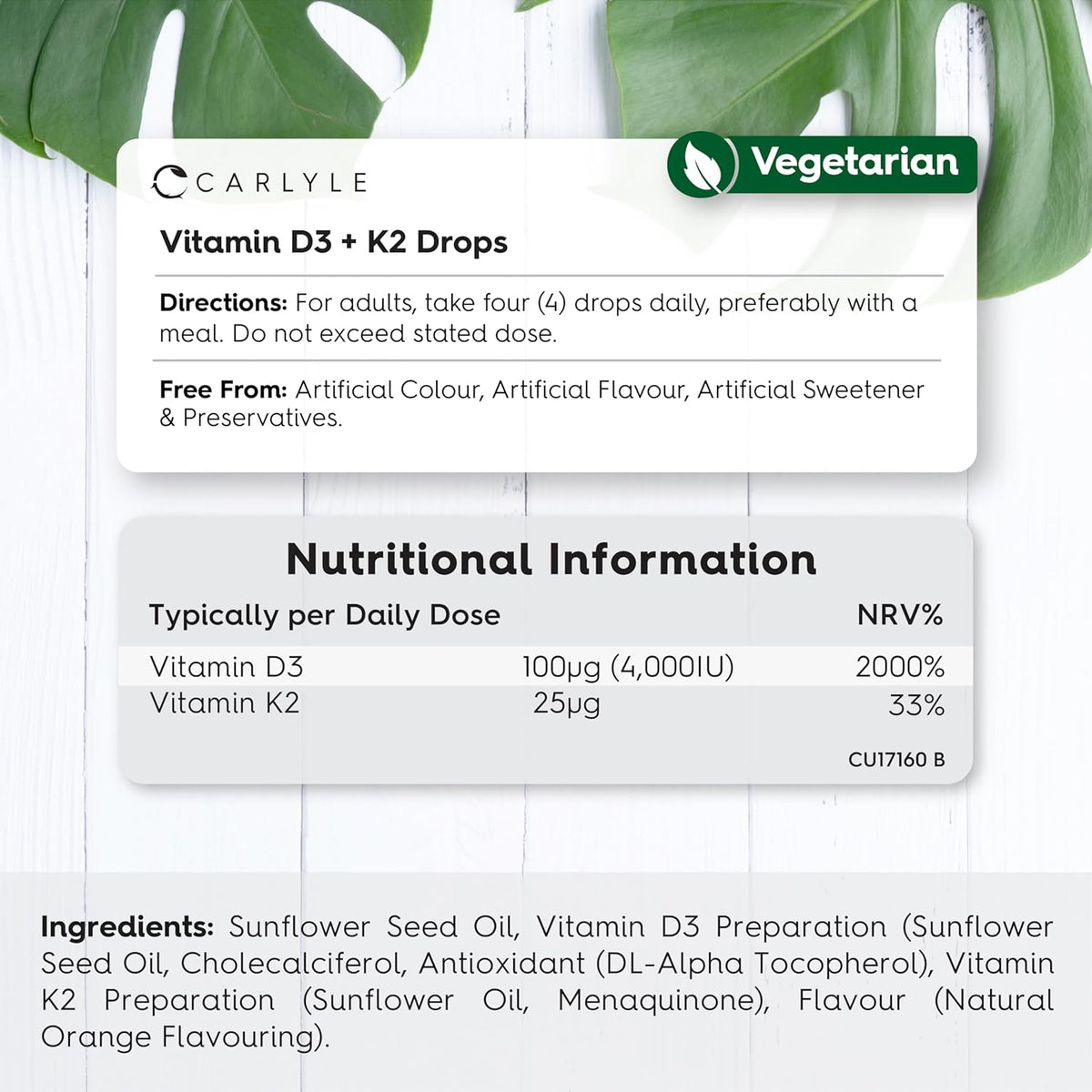 Horbaach Vitamin D3 + K2 4000 IU ( Mk-7 ) drops 60 ml