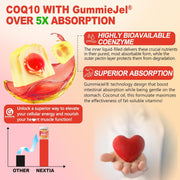 Nextdia CoQ10 Ubiquinol with coconut oil, black pepper, Ashwagandha, Magnesium , Vitamin D3, Folate & B12 60 gummies grape flavor