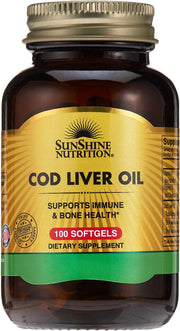 Sunshine Nutrition Cod Liver Oil 100 Softgels