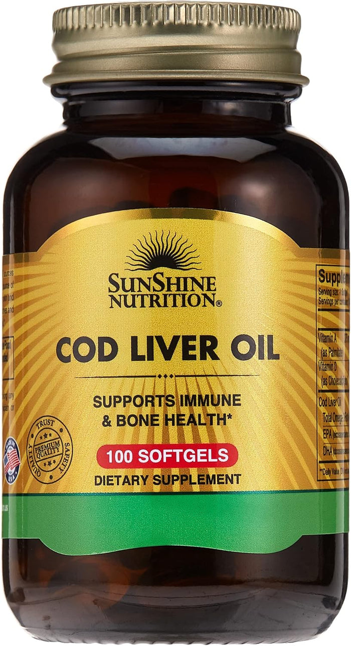 Sunshine Nutrition Cod Liver Oil 100 Softgels