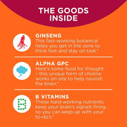 Olly Laser Focus, Ginseng, Alpha GPC, B Vitamins, Chewable Supplement to Optimize Your Thinking Power, 36 Gummies
