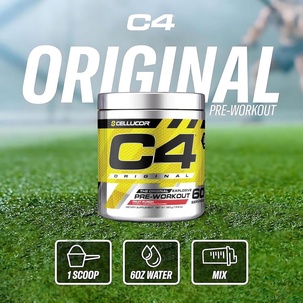 Cellucor C4 Original Explosive Pre-Workout 390grams 60 Servings Fruit Punch flavor