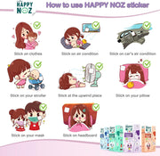 Happy Noz for kids Anti Virus & Allergy Patchs contains Organic Onion Oil, Eucalyptus Oil, Lavender Oil, Peppermint Oil & Turmeric Oil 100% Organic 6 Patchs