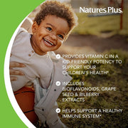 NaturesPlus Animal Parade Vitamin C, Children’s Chewable – Natural Orange Juice Flavor, 90 Animal-Shaped Tablets