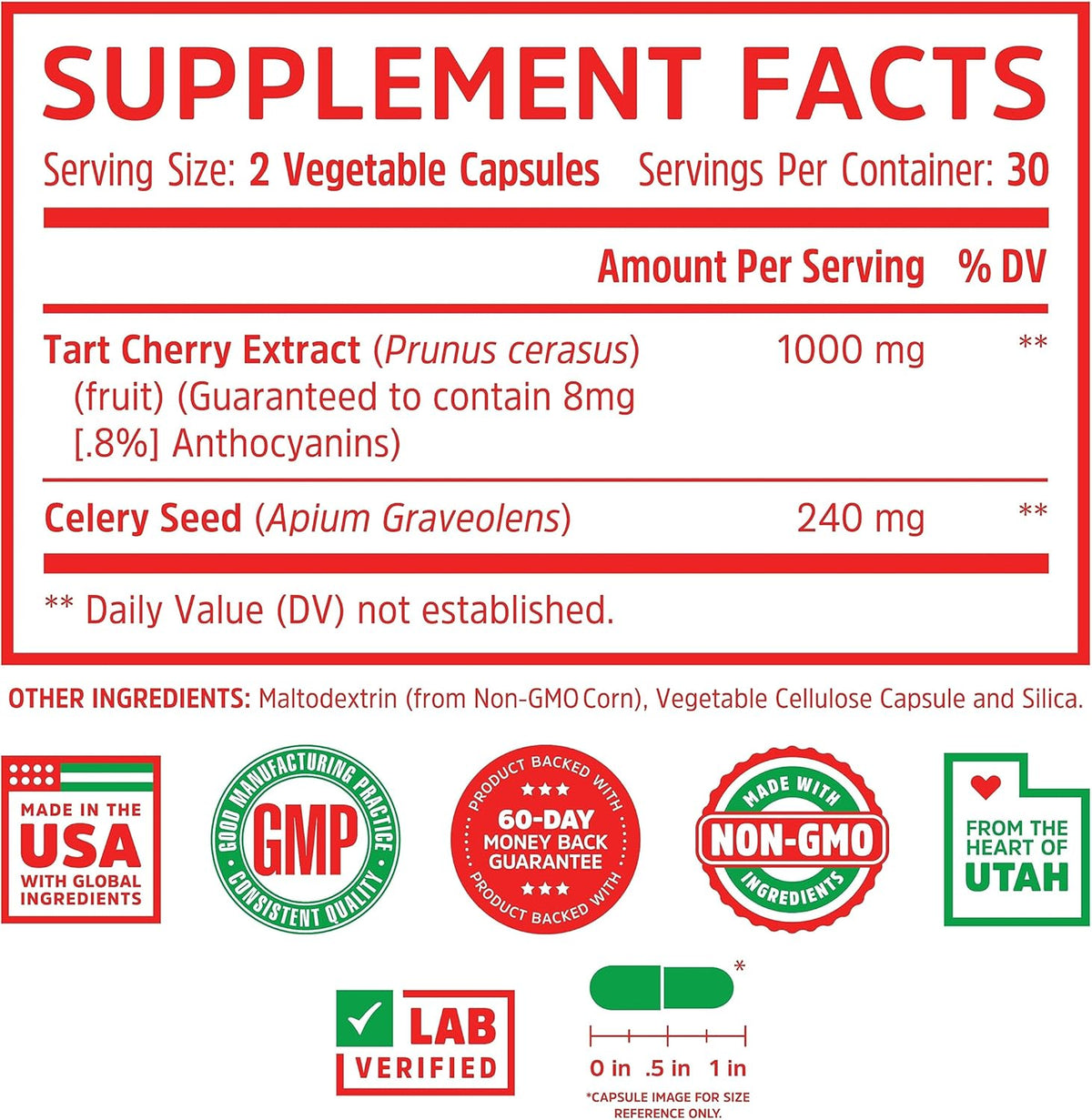 Zhou Tart cherry 60 veg capsules