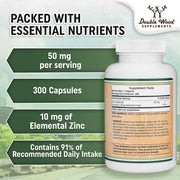Double Wood zinc picolinate 50mg per capsule 300 capsules