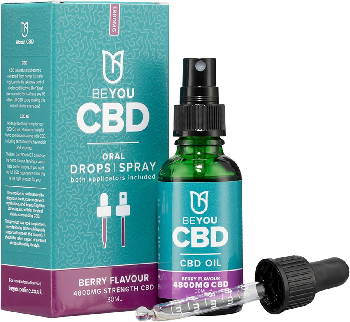 Beyou Cbd Oral Drops Spray 4800mg Supporting Relaxation,Comfort, and Improved Sleep Quality Berry Flavour 30ml