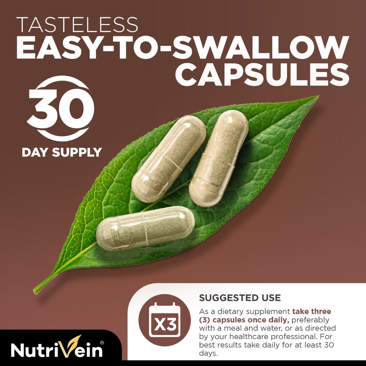 Nutrivein Mushroom Complex 2600mg, 11 Organic Mushrooms Blend, Boosts Immunity and Supports Brain Function, 90 Capsules