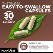 Nutrivein Mushroom Complex 2600mg, 11 Organic Mushrooms Blend, Boosts Immunity and Supports Brain Function, 90 Capsules