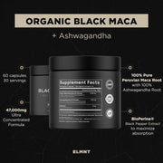 ELMNT - Black Maca, Ashwagandha, 40,000mg, 40x Strength, with Bioperine, Boost energy and Enhance vitality, 90 Capsules