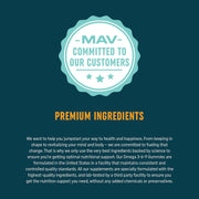 MAV Nutrition - Omega 3-6-9 + DHA Gummies, Support Brain, Joints and Cardio Health, Lemon and Orange Flavor, 60 Gummies