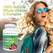 Dr Berg Chewable Vitamin C Complex, Vitamin C from Berries Antioxidants & Immune Booster 60 Wafers
