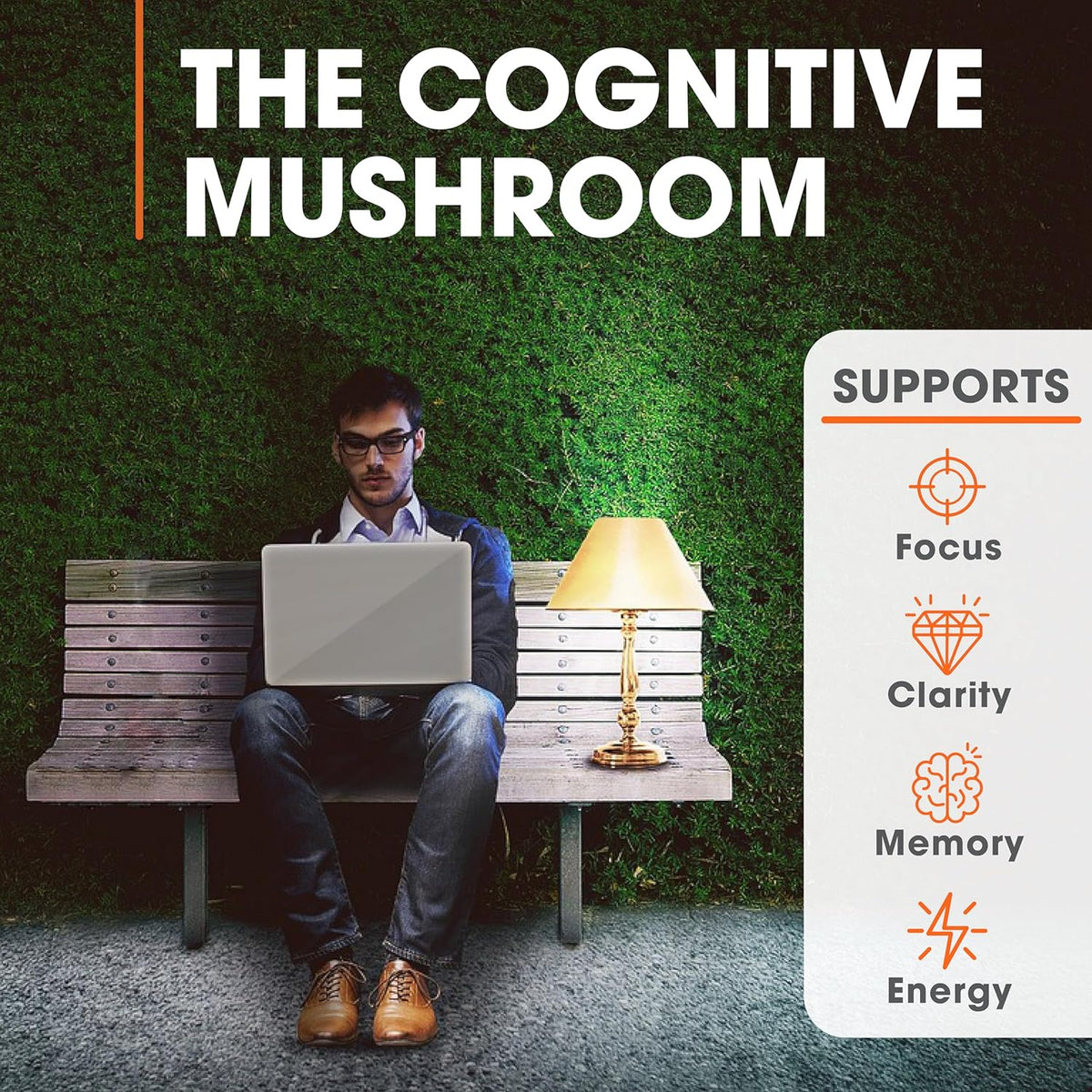 The Genius Brand Genius Lions Mane Support Foucs & Memory & Mood 120 Veg Caps