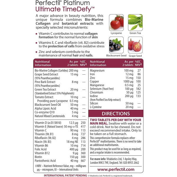 Perfectil Platinum Radiance has been developed by Vitabiotics, the experts who formulated Perfectil, the UK’s number 1 selling, all round supplement for skin, hair and nails
