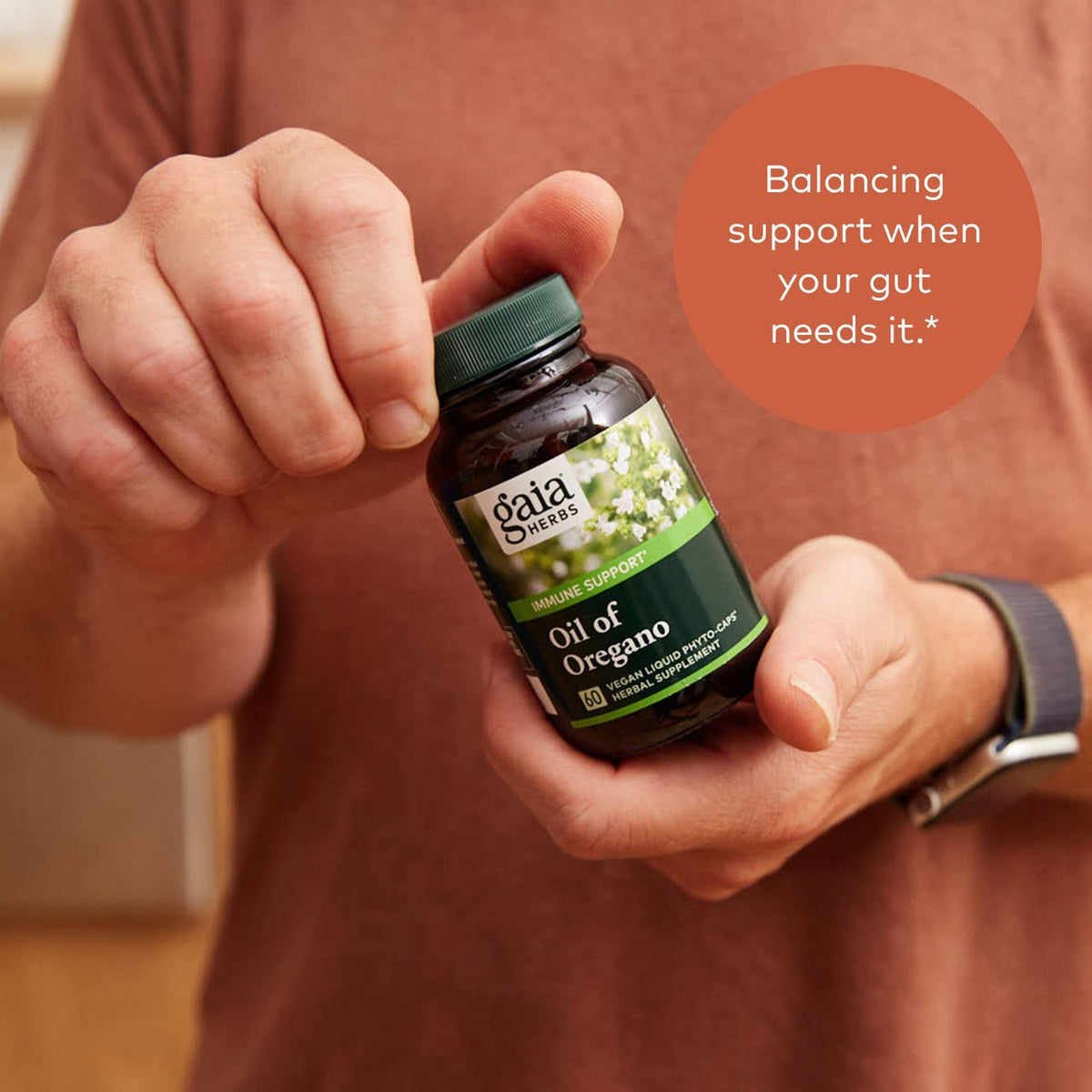Gaia Herbs Oil of Oregano, Maintain a healthy gut 60 Vegan Liquid Phyto-Caps