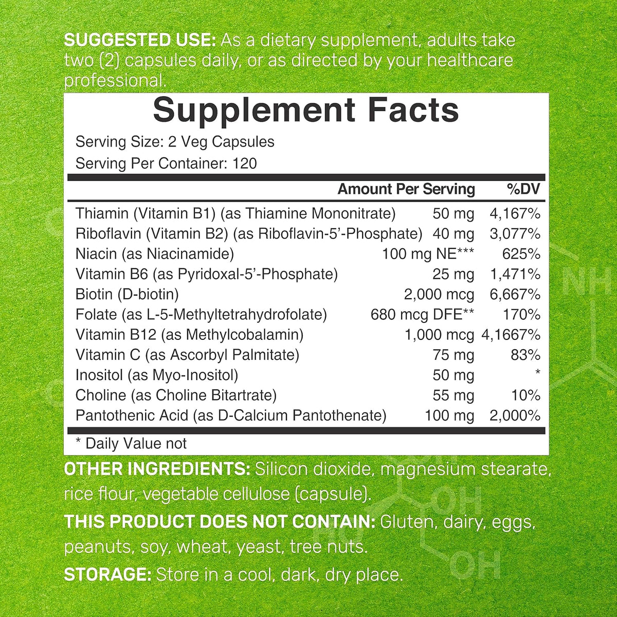 Deal Supplement Bioactive B Complex Supports increased energy levels & Nervous system health 240 Veg Caps