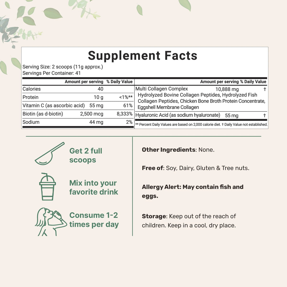 Microingredients Multi Collagen peptides 454g